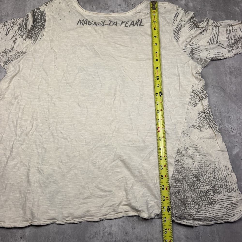 Magnolia Pearl Long Sleeve Freedom of Conscience Dylan Distressed Shirt One Size - Picture 8 of 8